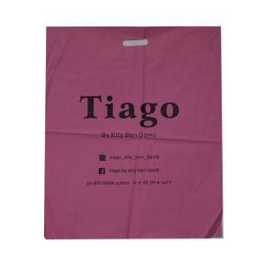Wholesale Print Logo Pink Poly Plastic Handle Bag with Self Adhesive Seal