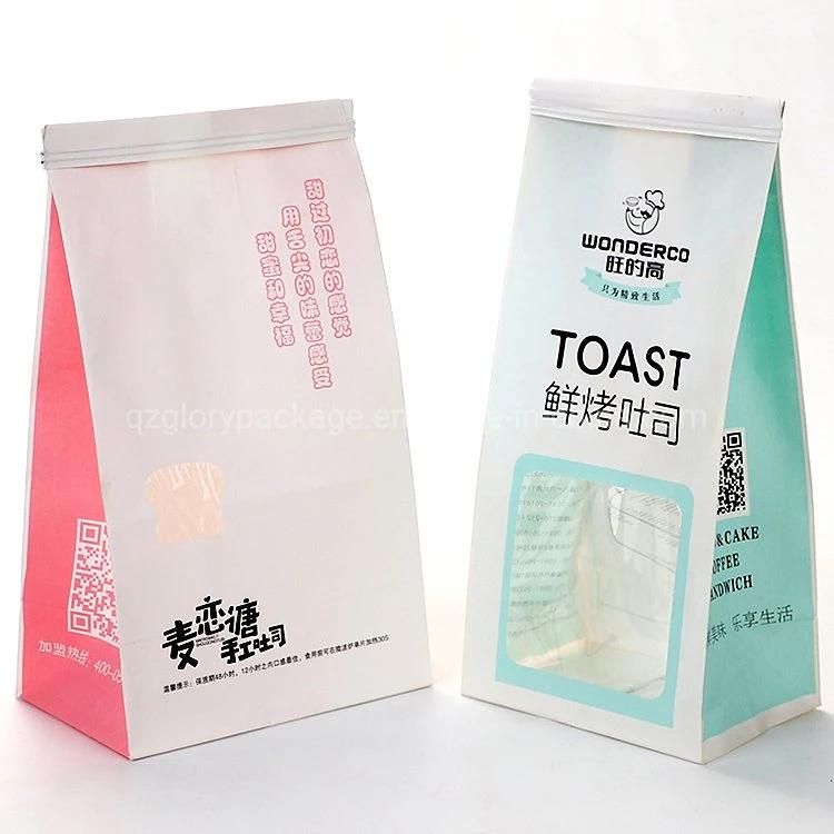 Food Packaging Tin Tie Kraft Paper Bag with Transparent Window