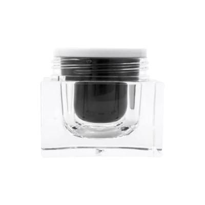15g 30g Black Cosmetic Acrylic Square Jar