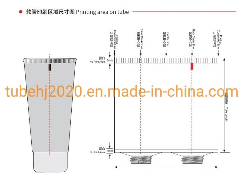 Abl Laminated Cosmetic Packaging Container Tube with Label/Sticker for Hand Cream