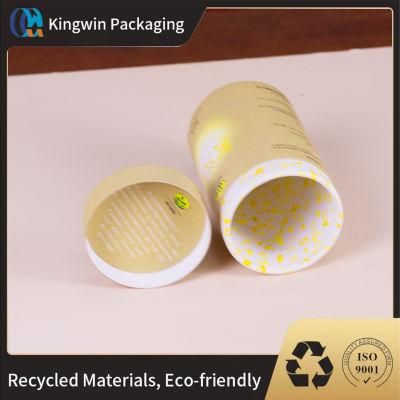 Custom Printed Round Shape Cocoa Powder Cardboard Tube Container with Food Grade Foil Lined