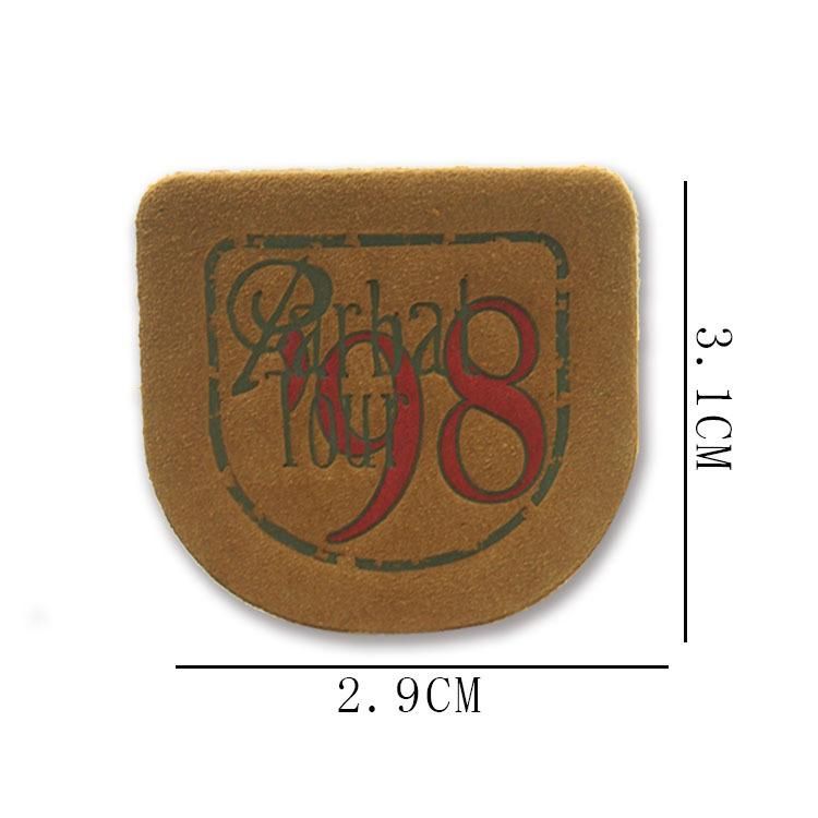Manufacturer Custom Printed Real Leather Patch for Jeans Luggage, Bags, Box