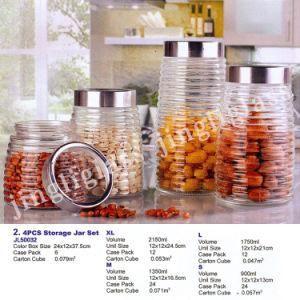 Storage Glass Jar with Spiral Body Design