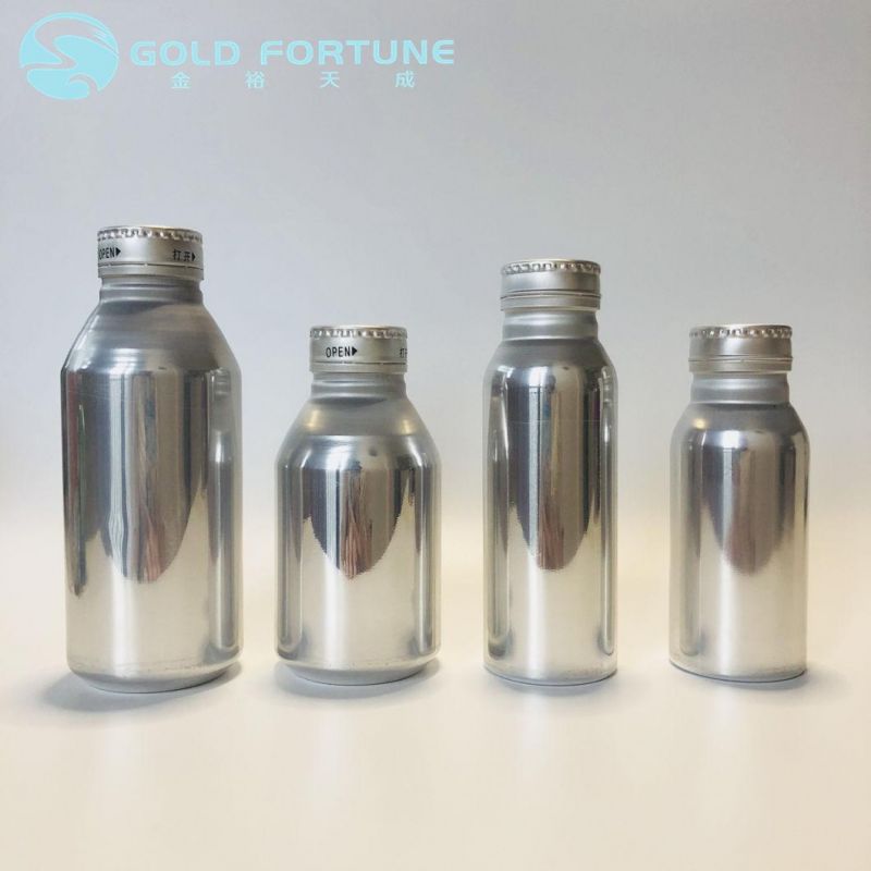 Eco Friendly Empty Aluminium Beverage Bottle with 38mm Ropp Cap