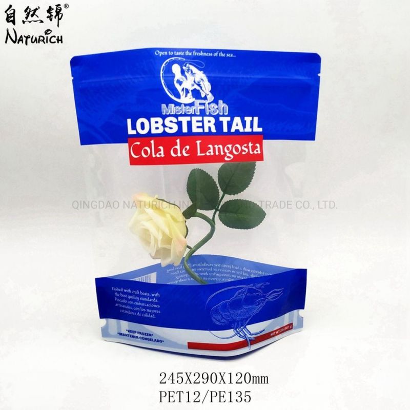 Digital Printing Stand up Zipper Bag for Seafood Transparent Plastic Packing Bag