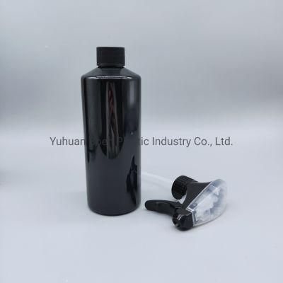 Black Flat Shoulder Plastic Trigger Spray Bottle Liquid Detergent Household Cleaning 500ml
