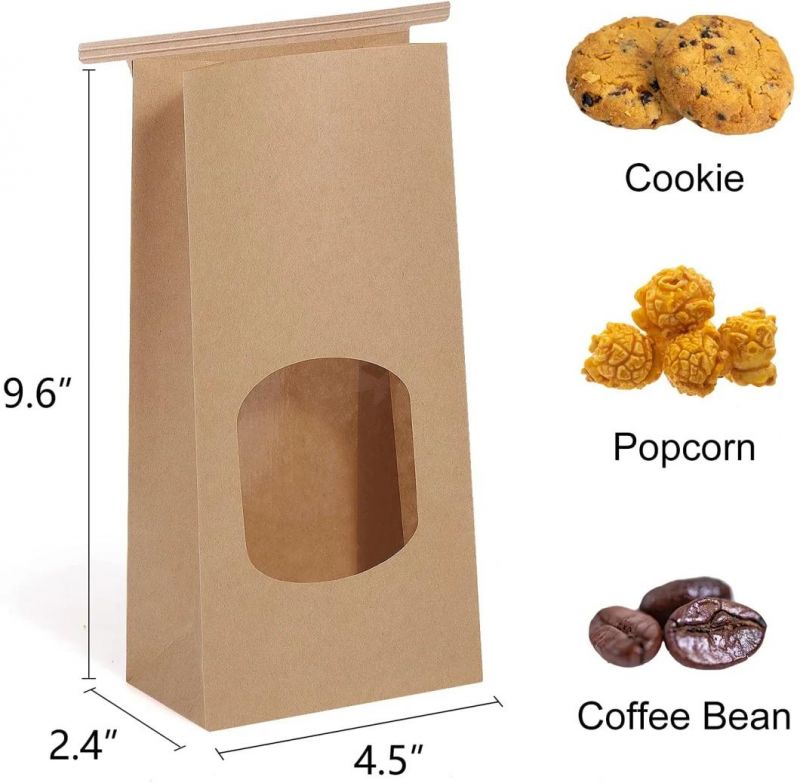 Wholesale Cookie Treat Toast Bread Packaging Food Bakery Bags with Window
