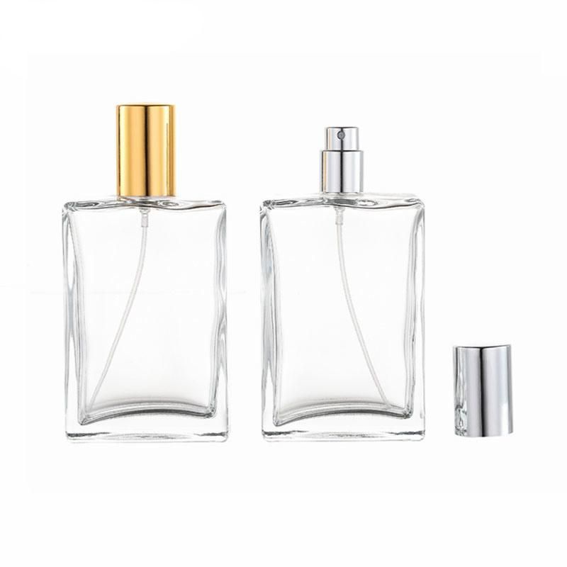30ml Portable Glass Spray Bottle High Grade 50ml Perfume in Empty Bottle 100ml Large Capacity Spray Bottle with Aluminum Mist Sprayer Gold Silver