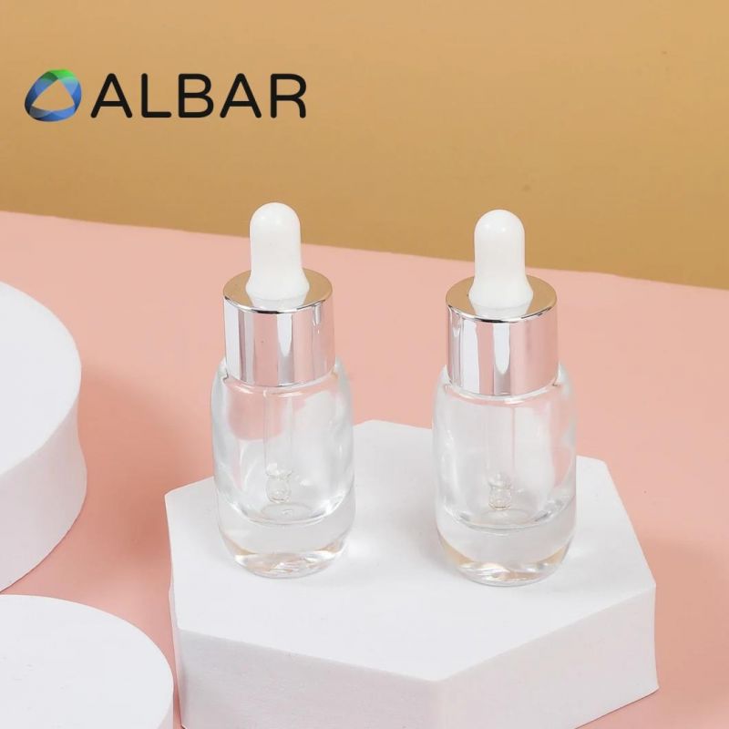 Small Size Travel Size 20ml Skin Care Portable Glass Bottles with Silver Droppers