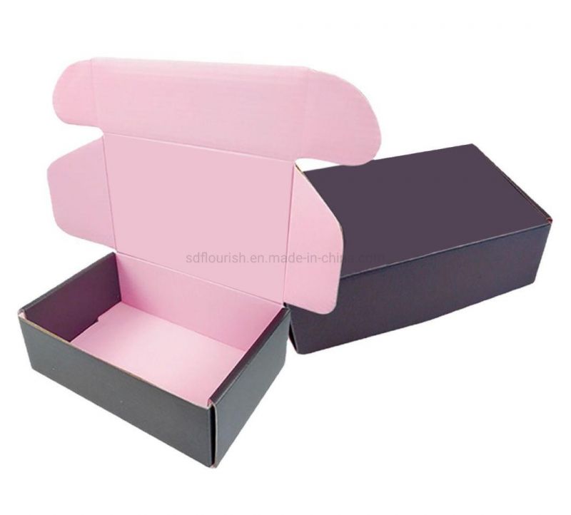Custom Printed E-Commerce Online Shopping E-Flute Corrugated Cardboard Postal Mailer Box Foldable Carton Box for Hair/Makeup/ Eyelash/ Clothes Gift Packaging