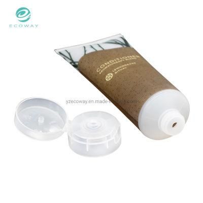 Empty Hair Conditioner Cosmetic Packaging Flat Tube with Flip Cap