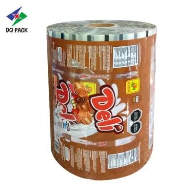 Dq Pack Hot Sales Laminated Metalized Candy Biscuit Ice Cream, Dried Fruits Other Packaging Material Film Roll