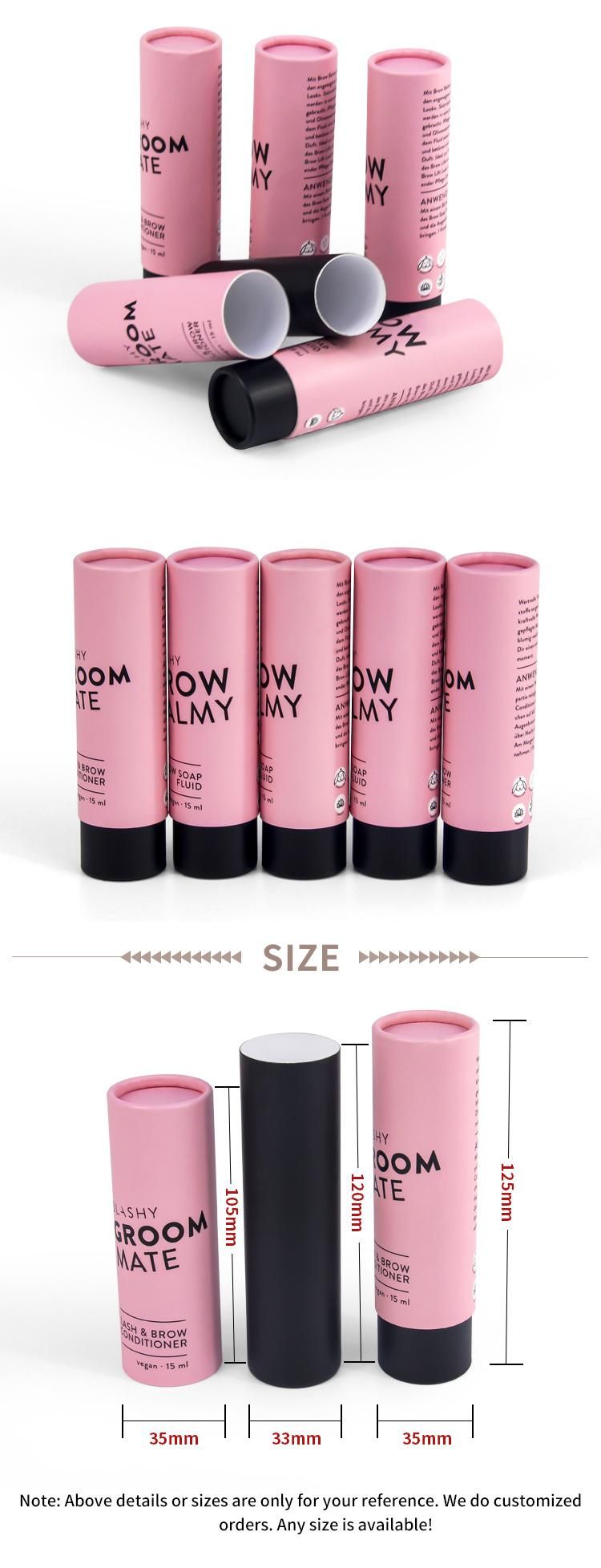 Firstsail Eco Friendly Custom Printed Pink Cosmetic Lash Brow Conditioner Gift Paperboard Push up Paper Tubes