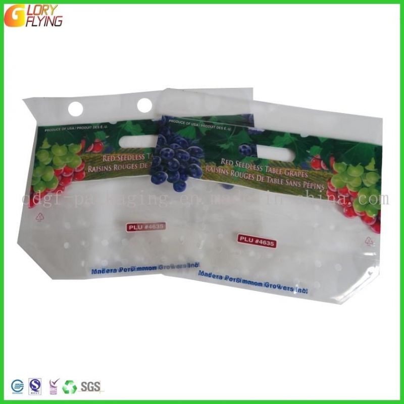 Slider Zipper Plastic Packaging Bag for Grape and Freshness Vegetable Packing