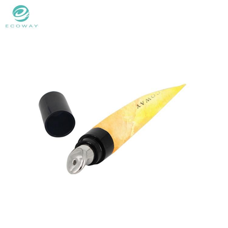 15g Yellow Tube Leaf Pattern Electroplated Ceramic Head Cosmetic Eye Cream Tube