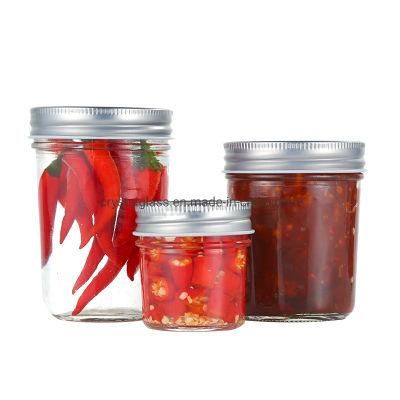 80ml 100ml 120ml 200ml 250ml Glass Mason Jar for Hot/Chilli Sauce Jar Packaging Jar with Cap