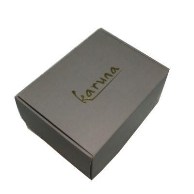 Recycled Grey Gift Packing Paper Box with Silver Foil Logo