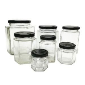 45ml 80ml 180ml 280ml 380ml 500ml 730ml Hexagonal Food Honey Glass Jar with Lid