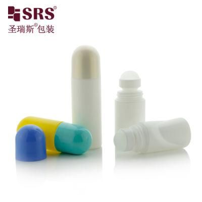 SRS Packaging Eco-friendly PCR New Product Cosmetic Pharmaceutical 50ml 60ml 90ml Deodorant Roll On Biodegradable Plastic Roller ball Bottle