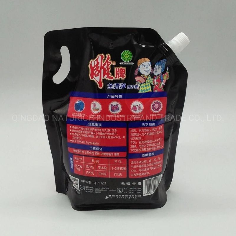 Stand up Liquid Bag Spout Pouch with Die Cut Handle