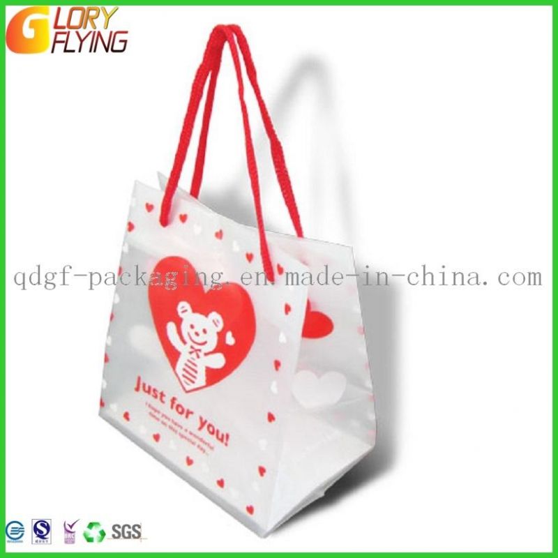 Plastic Gift Bag with Die Cut Handle/ Plastic Packaging Stand up Pouch