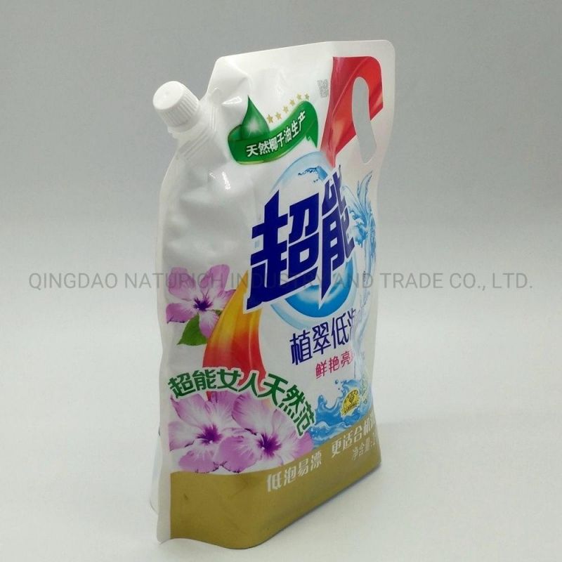 Stand up Plastic Wash Fluid Liquid Soap Bag for Shampoo Detergent Reusable Ziplock with Spout Pouch