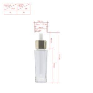 Transparent 30ml Essential Serum Bottle Glass Packagings Dropper Pipe Bottles
