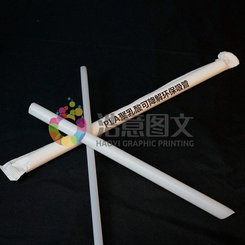 China Wholesale Company Biodegradable Dessert Beverage Plastic Straw Packaging