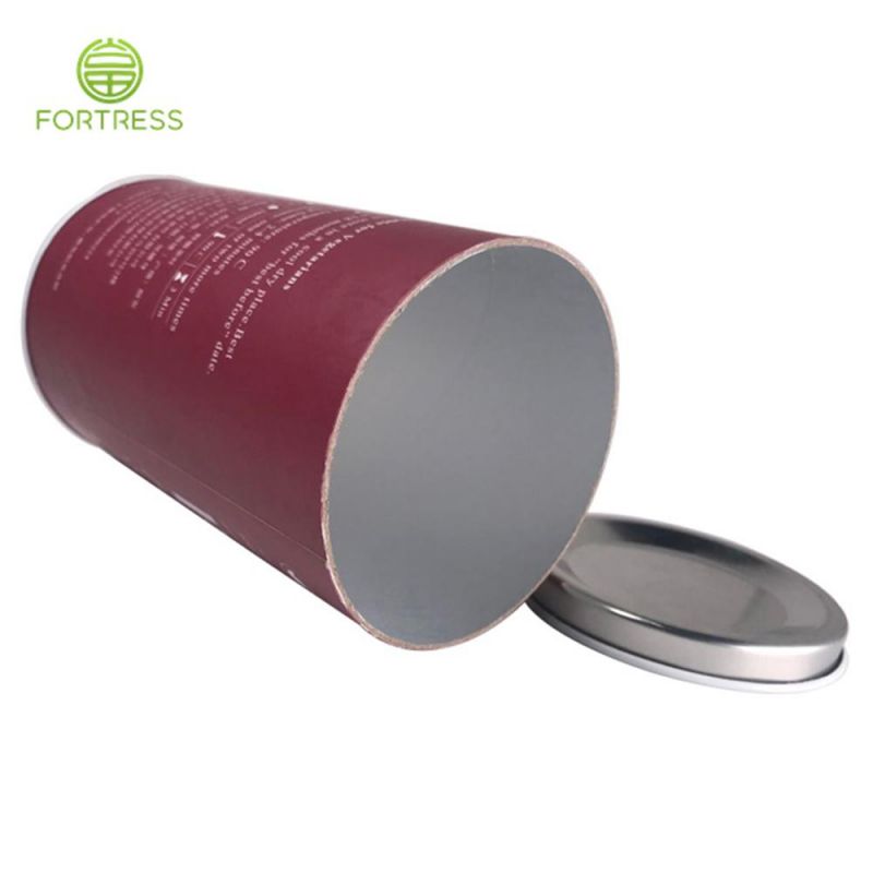 Metal Lid Loose Tea Powder Paper Tube