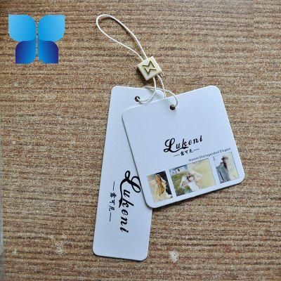 China Wholesale White Paper Hang Tag with Simple Text Printed