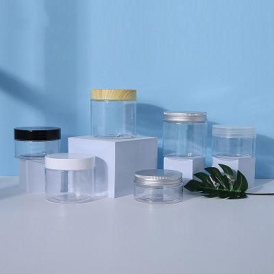 16oz Transparent Custom Plastic Jar Plastic Container with Black Lid