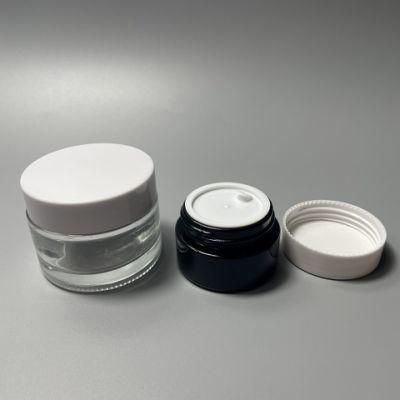 Empty Cosmetic Cream Jar Glass Cream Jar with Bamboo Plastic Aluminum Cap