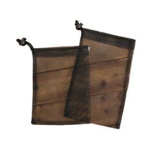Wholesale Reusable Black Mesh Drawstring Bag Pouch, Promotional Gift Packaging Bag