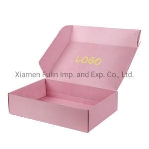 Custom Folded Fancy Gift Apparel Shoes Pink Paper Mailer Box