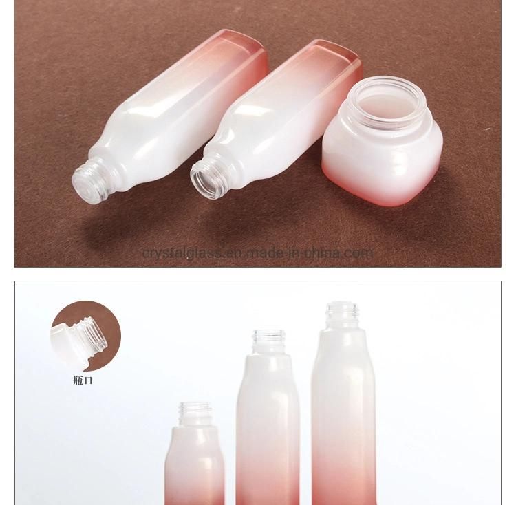 40ml 100ml 120ml Rose Color Lotion Glass Bottle