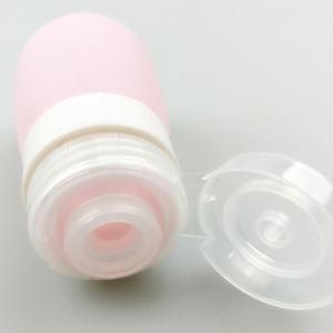 Medium Size Bulb-Shaped Travel Kit FDA Food Grade Silicone Cosmetics Containers, Pink