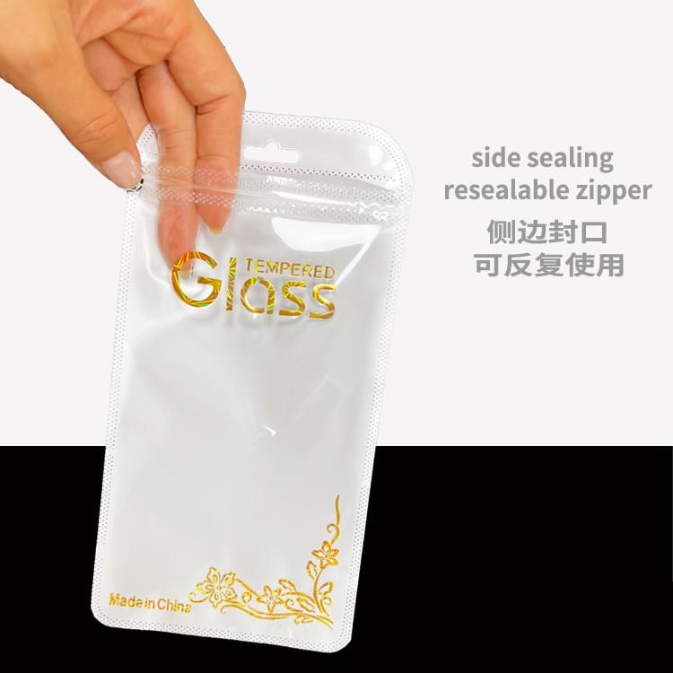 White Pearl Glass Packaging Bag Plastic Zipper Bag