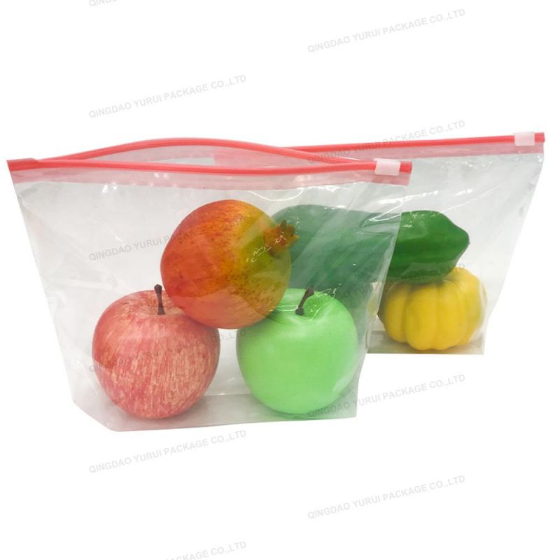 Custom Self Seal LDPE Ziplock Slider Plastic Packaging Bag Food Freezer Bag