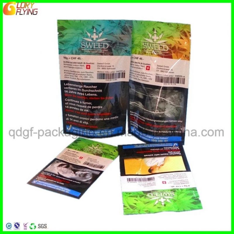 Plastic Child Resistant Zip Lock Tobacco Packaging Cigar Bag Smell Proof Bag