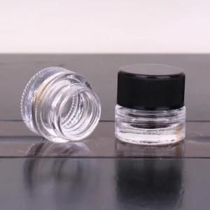 Trendling Products Concentrate Eye Cream Transparent 7ml Glass Jar with Black Plastic Cap for Cosmetic