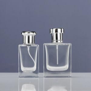 Wholesale Manufacturer Skin Care Packaging 30ml 50ml 100ml Empty Clear Square Refillable Glass Spray Perfume Bottle