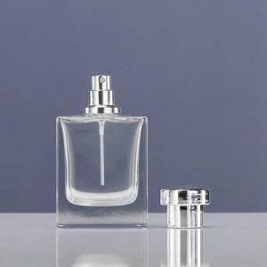 Wholesale 15ml 30ml 50ml 100ml Clear Empty Square Shaped Glass Spray Perfume Bottle