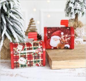 Children&prime;s Christmas Gift Candy Creative Mailbox Tin Gift Box