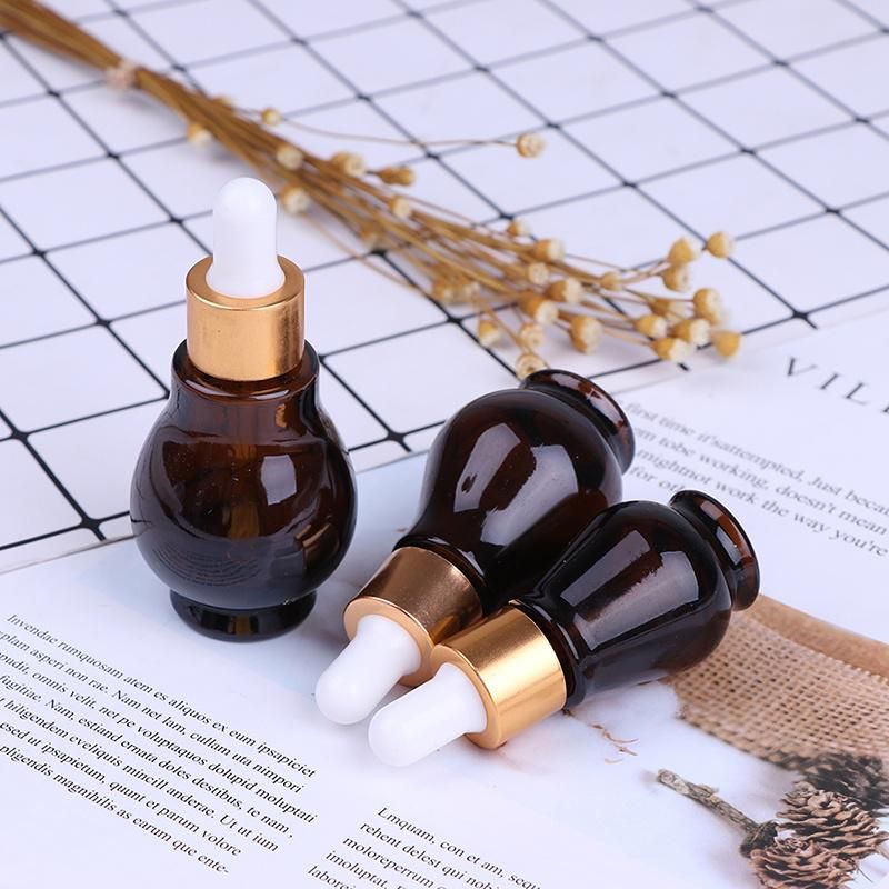 1PCS Glass Refillable Container 10/20/30ml Amber Glass Dropper Bottle Essential Oil Perfume Bottles Empty