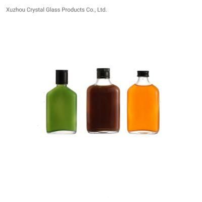 200ml Flat Empty Bverage Juice Cold Brew Coffee Glass Bottles with Metal Lid