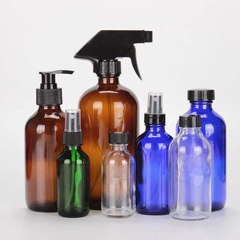 Amber Glass Bottle 5ml-100ml with Pump for Cosmetic Packing