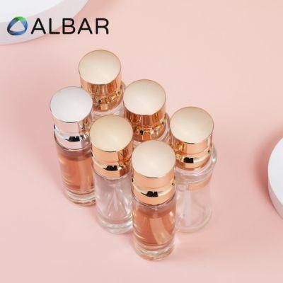 Push Pump Liquid Foundation Makeups Cosmetics Glass Bottles in Flat Shoulder