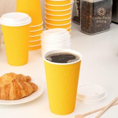 Environmentally Corrugated Insulation Coffee Triple Ripple Wall Paper Cup