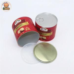 Custom Food Grade Round Shaped Box Candy Tube Packaging Potato Chips Supplier Paper Tube with Tin Lid