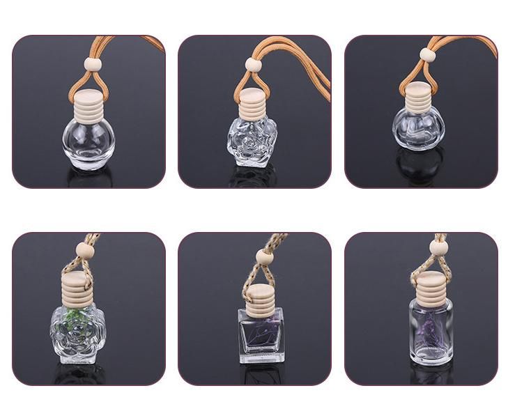 6m-15ml Aromatherapy Essential Oil Diffuser Freshener Decor Accessories Empty Clear Glass Bottle with Wooden Caps Hanging String